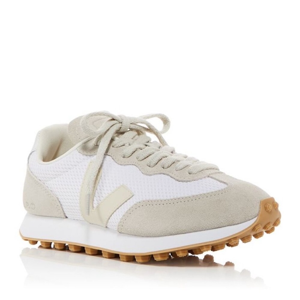 Veja White and Beige Sneakers